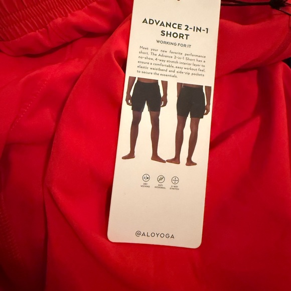 Alo Yoga Red 2-in-1 Shorts - Picture 7 of 7